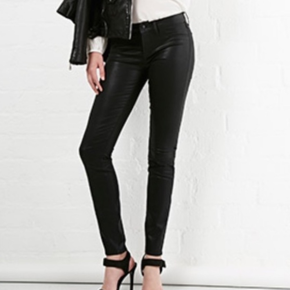 Articles of Society Mya Moto Coated Skinny Fit Jeans